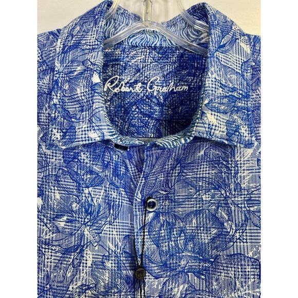Robert Graham Blue Floral Casual Button Down Shirt - Picture 10 of 11